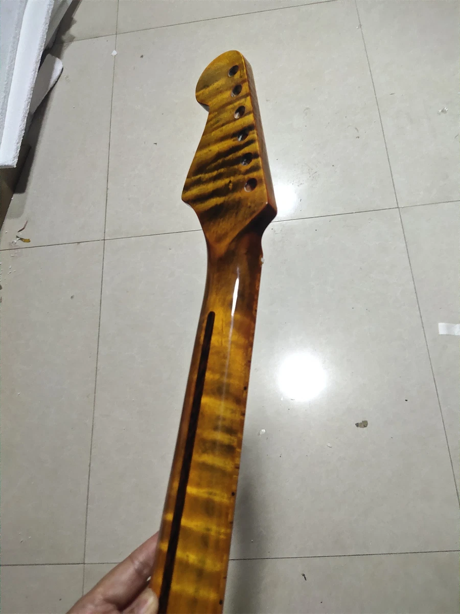 Low price flame Maple ST style electric guitar neck part 22 fret