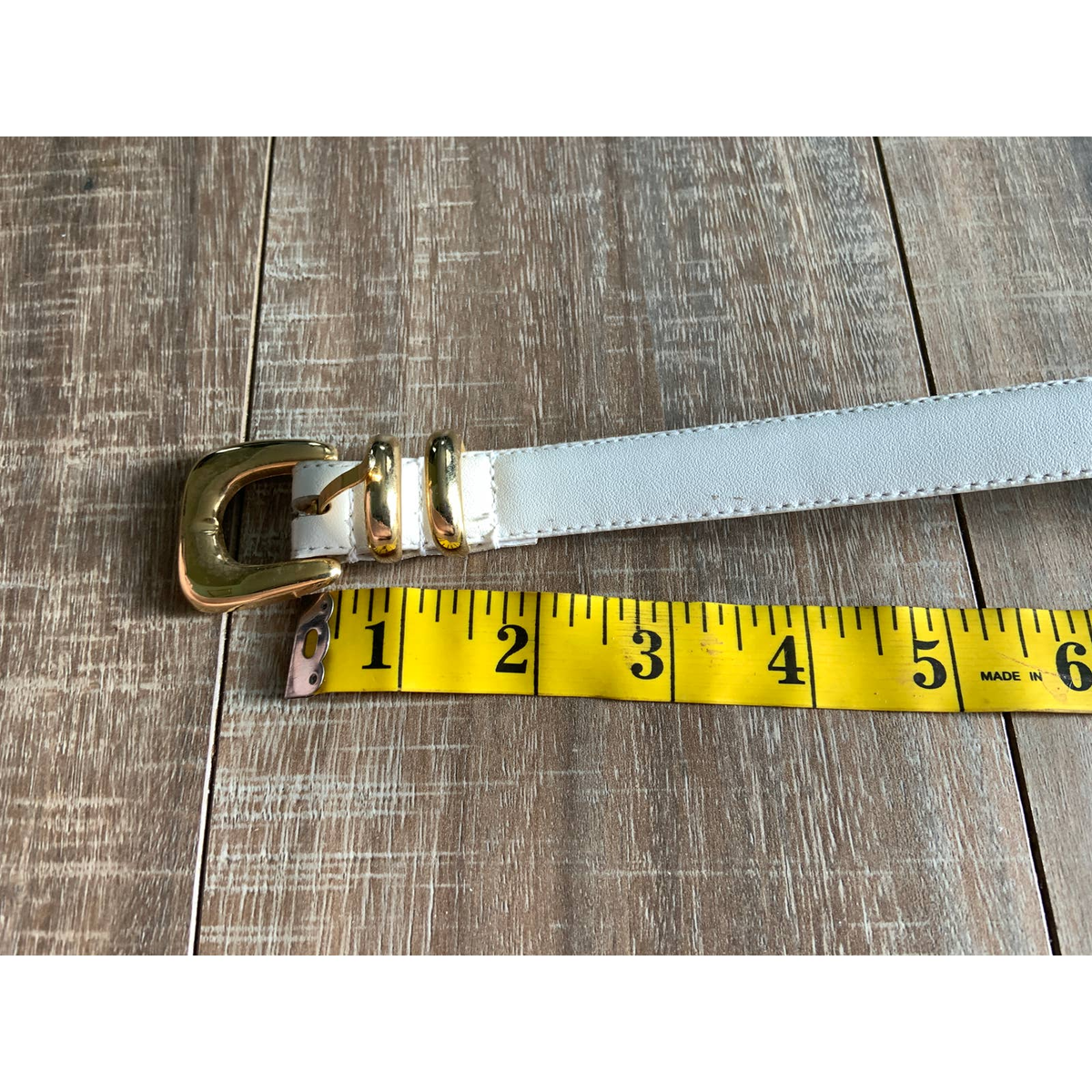 Karen Scott White Genuine Leather Belt 5 Holes Size XL 1.5 main image 3