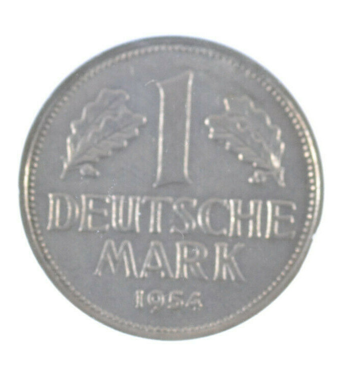 1954-J West Germany 1 Deutsche Mark ANACS AU 53 Details Cleaned