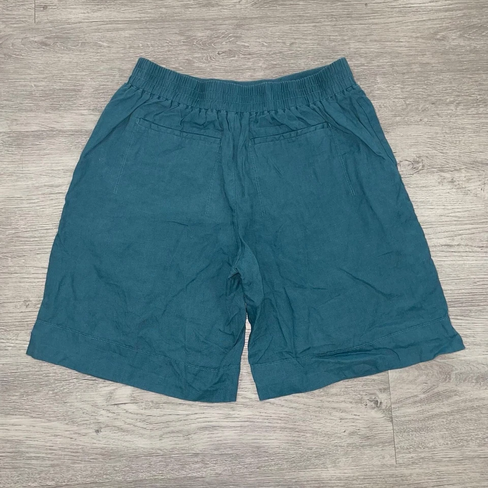 Athleta Playa Linen Bermuda Shorts Women’s 8 9" Inseam Flat Front Zip Pockets - Image 2 of 4