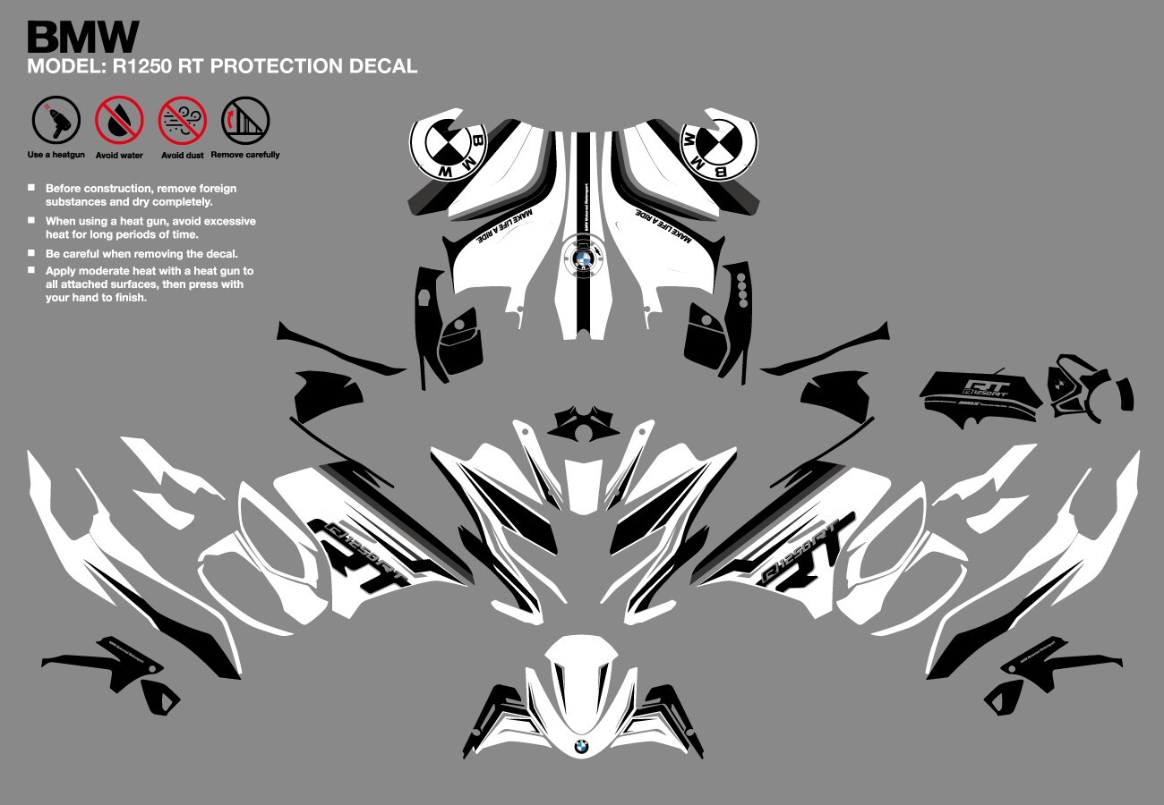 BMW R1250RT / R1200RT Black Line Custom Design GRAPHIC DECAL KIT | eBay
