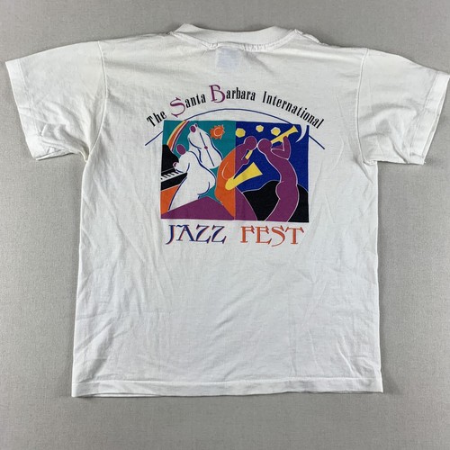 Vtg Santa Barbara Jazz Fest shirt womens large White Miller Draft beer