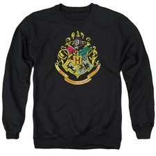 HARRY POTTER HOGWARTS CREST Licensed Adult Pullover Crewneck Sweatshirt SM-3XL