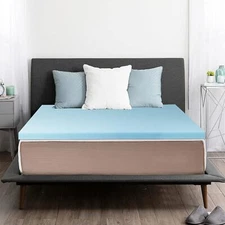 2/3 Inch Mattress Topper Memory Foam Pressure Relief for Back Pain Cooling Gel
