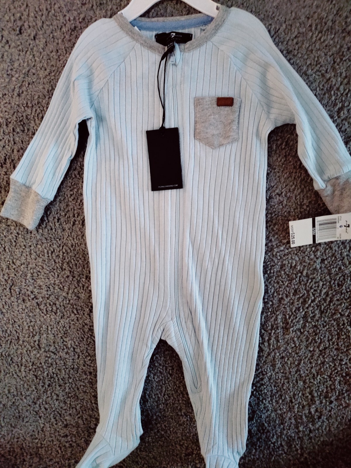 For All 7 Mankind Baby Boy Blanket Sleeper 6/9M eBay