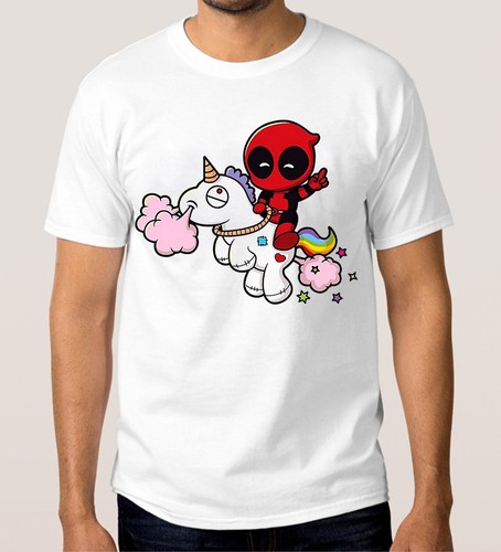 deadpool riding a unicorn t shirt