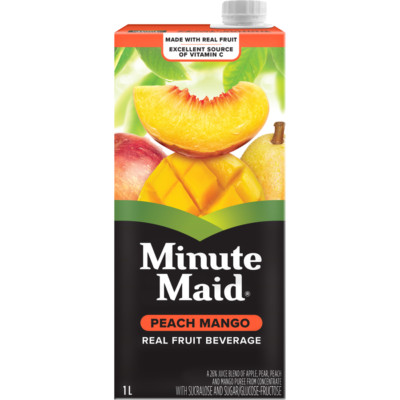 6 X Minute Maid Peach & Mango Real Fruit Juice Beverage 1 L Each Carton