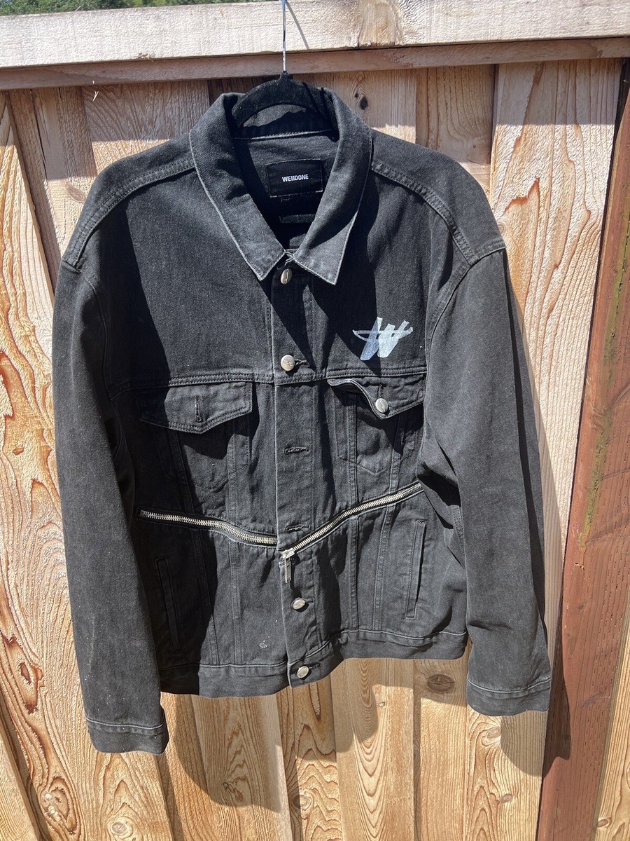 【WE11DONE】ブラックデニムジャケット Rare We11Done Black Denim Jacket 'WD' Logo Size L Men | eBay