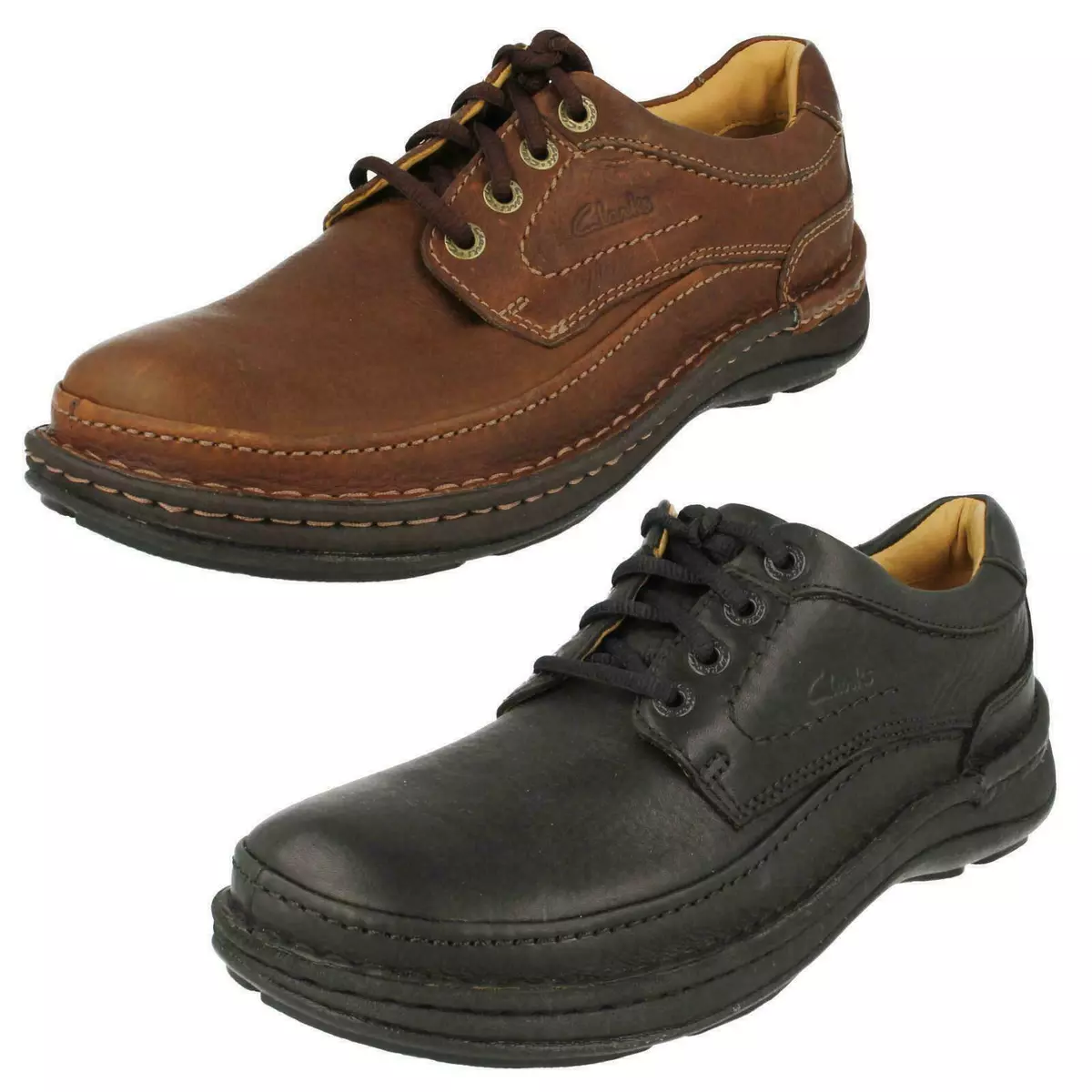 Zapatos informales con cordones de cuero Clarks ""Nature Three"" para ajuste G | eBay