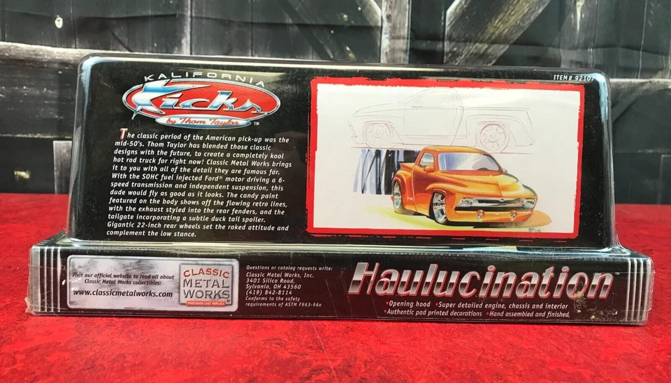 NIB SEALED Diecast Kalifornia Kicks Thom Taylor HAULUCINATION 1:24 #92107 RED - Image 4 of 4