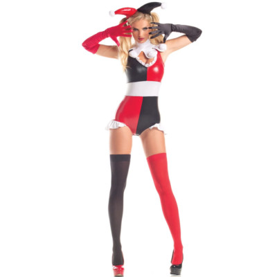 Damen Harlekin Kostüm Erwachsene Narr Halloween Harlekin Outfit