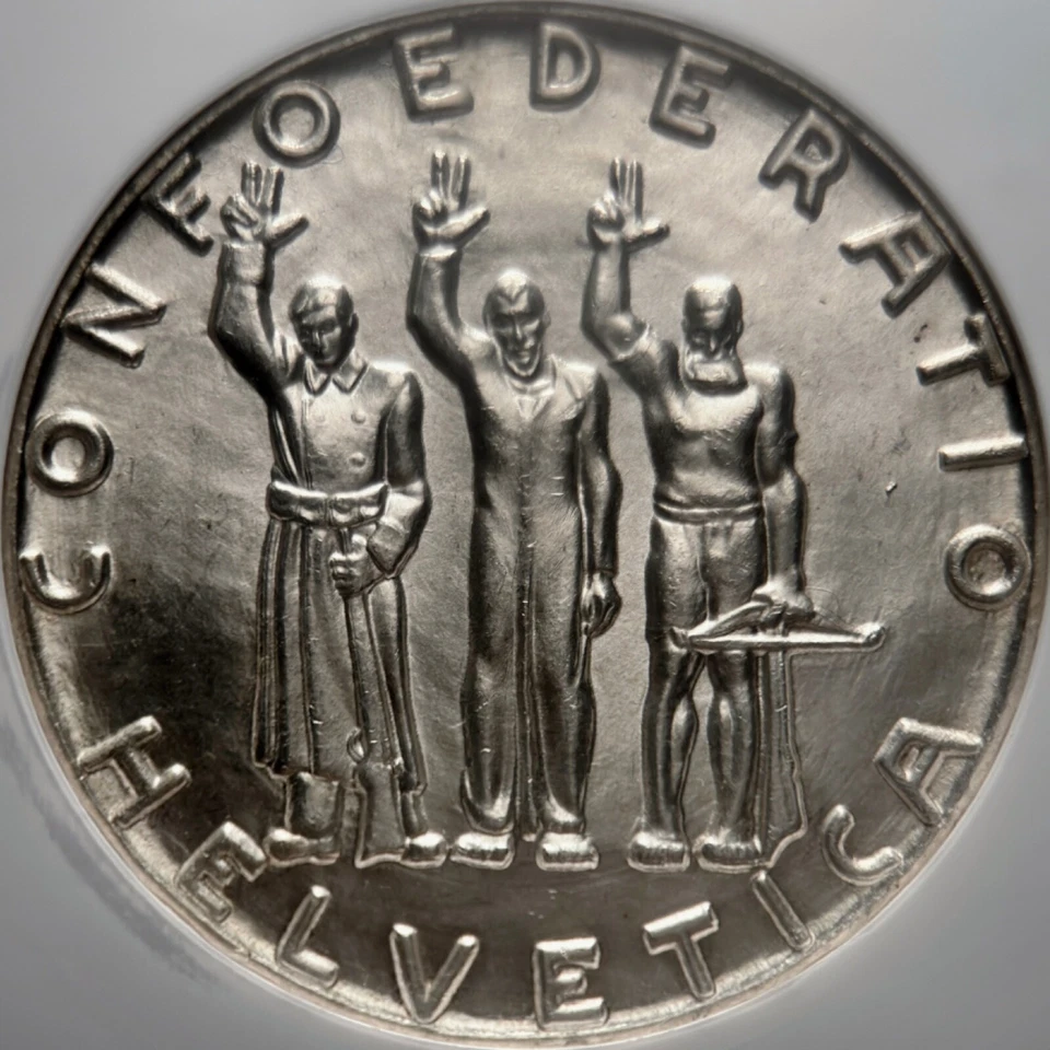 SWITZERLAND. 1941, 5 Francs, Silver - NGC MS67 - Confederation Anniversary b - Image 4 of 4