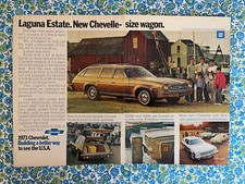 Chevrolet Laguna Estate Wagon Vintage 1973 Print Ad Station Wagon