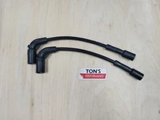 Ton's Black 8mm Harley 48 72 883 1200 Sportster Coil Relocation wires 07+ pair