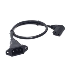 90-Degree Right Angled C13 to C14 with mounting Holes Extension Cord 2ft/0.6m...