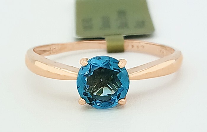 GENUINE 1.02 ct BLUE ZIRCON RING 10K ROSE GOLD - Free Certificate Appraisal -NWT