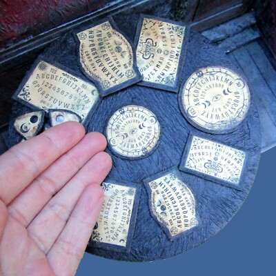 1:12 miniature ouija board handcrafted Dollhouse game Halloween Haunted witch