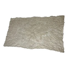 Vintage Eyelet Lace Doily Table Topper Ivory Centerpiece Dresser Scarf Fancy