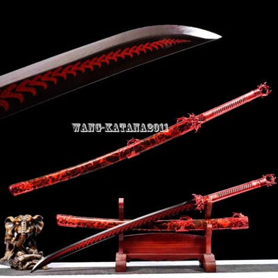 44'' Red Sharp Chinese Sword 1095 Steel Ming Dynasty Brotherhood of Blades Dao