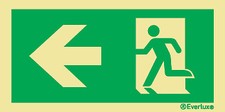 Lot of 25 Photoluminescent Escape Route Sign (Left) ISO 24409 and EN ISO7010