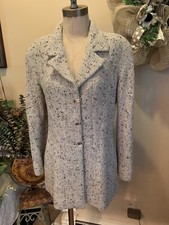 CHANEL VINTAGE Lesage TWEED Wool Silk JACKET BLAZER FR40 US8 Metal Logo Closure