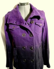Hurley Ombre Jacket Womens Xs Purple Black Button Up Fleece Lined Sweatshirt