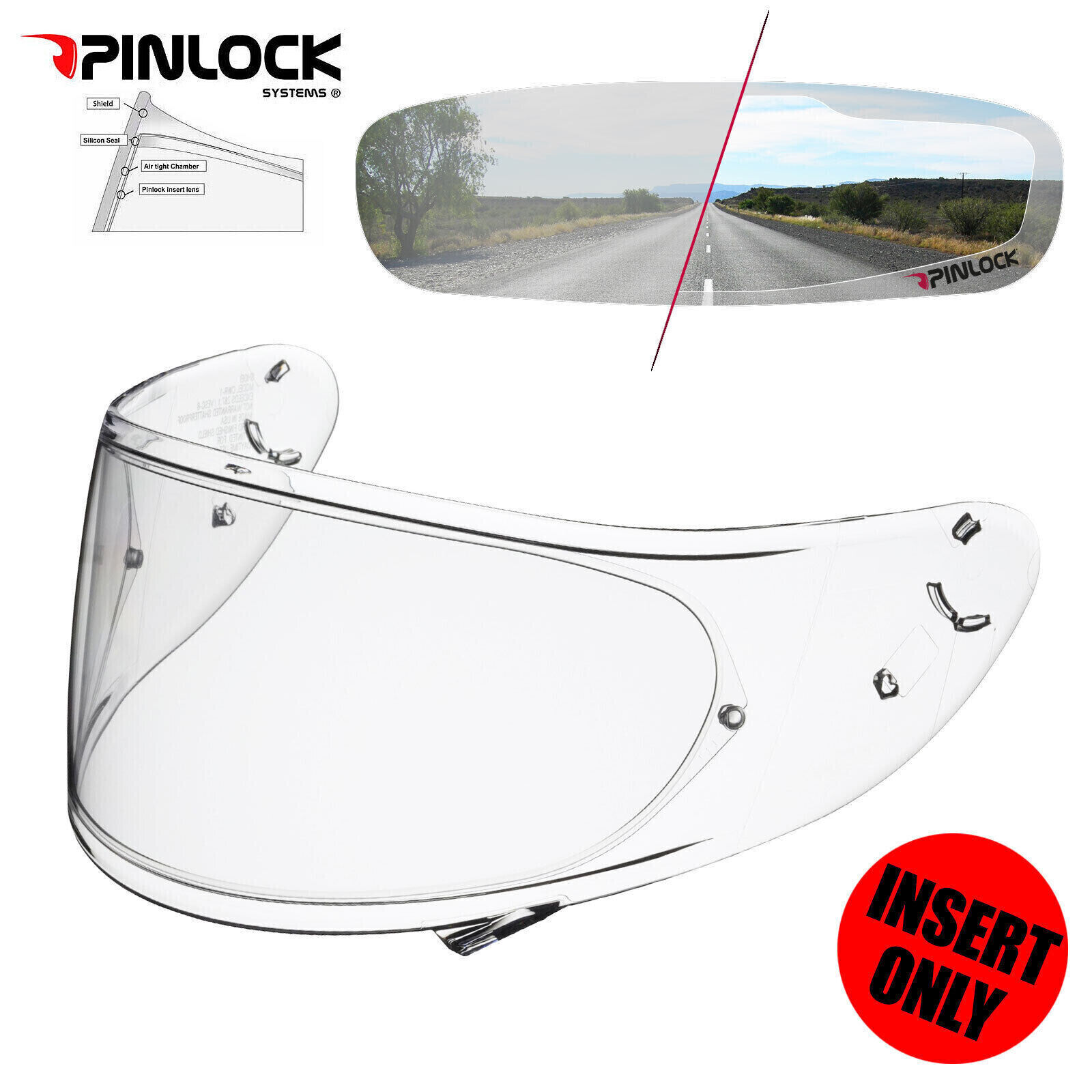 Pinlock Insert – Casque de moto anti-pluie, ajustement universel