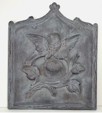 Ancien panneau en bois sculpté français branche nid d'oiseau décoration murale panneau