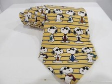 Vtg PEANUTS Mens 100% Silk NECKTIE Snoopy/Ultimate Cool Made in USA 4" x 57"
