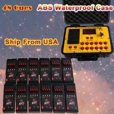 Free ship 48 cues 500M fireworks firing system ABS Waterproof Case control