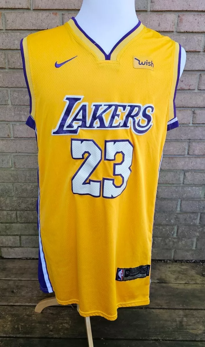 LeBron James Men's 52 XL Nike Swingman Los Angeles Lakers NBA Gold Jersey