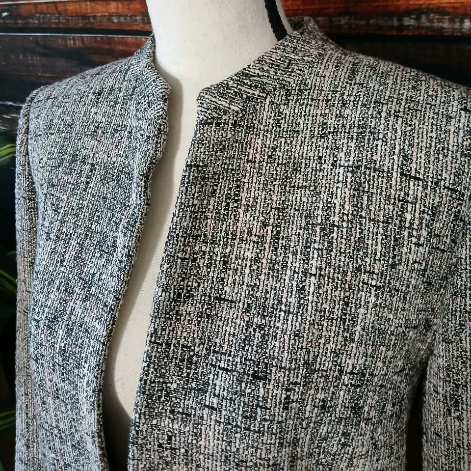 Anne Klein Blazer 12 Jacket Open Front Ballet Tweed Weave NWT - Image 4 of 4