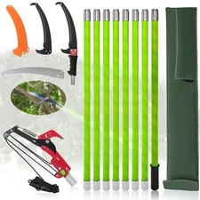 Tree Pruner Pole Saw for Trimming, 7.3-27ft Manual Extendable Tree Trimmer, I...