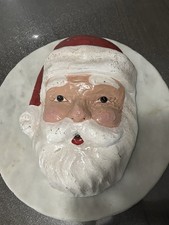 Vintage 3D Santa Claus Face Head Wall Hanging Display Paper Mache Christmas 12