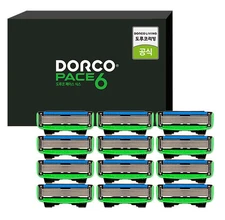 DORCO PACE 6 Refill Razor Blades 12-Pack 6-Blade Diamond Coated Cartridges