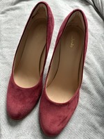 Clarks Women's Suede Heels Red Size UK 6