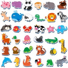 SpriteGru 35 Pcs Animal Magnets, Adorable Magnetic Toys Small, Rainbow 