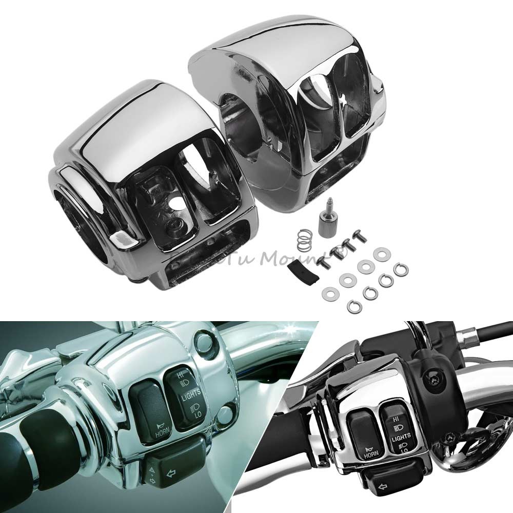 Chrome Hand Control Switch Housing Covers For Harley Sportst