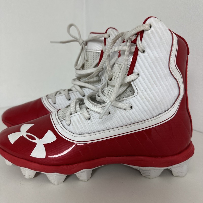 Under Armour Highlight RM MID Football Cleats Style 3021197-600 Sz 5.5 Red/White