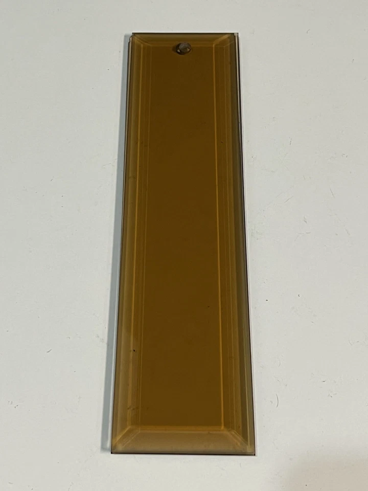 LOT DE 2 ANCIENNES PLAQUES DE PROPRETÉ EN VERRE FUMÉ BISEAUTÉ - Photo 3/4