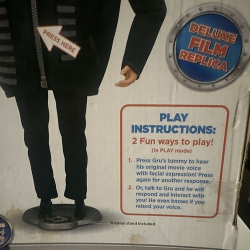 Thinkway Gru Despicable Me 2 The Talking Genius Action Figure 11" W/ COA No Box - Picture 8 of 12