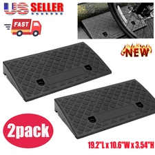 2 Pack Driveway Ramp Heavy Duty Vehicle Curb Rubber Threshold Ramp Professional