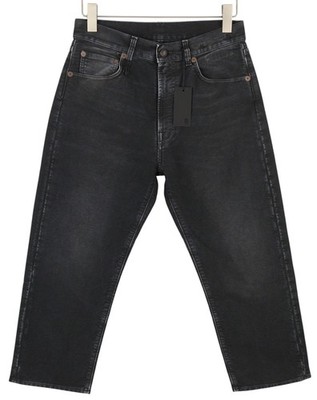 R13 X-BF Damen Jeans 25 Schwarz Moleskin Abgeschnitten Reißverschluss Fly FW25