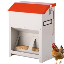 Chicken Feeder Wall Mount - No Spill Feeder No Waste for Poultry and Duck - H...