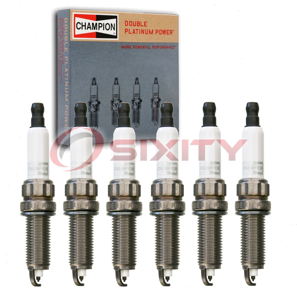 6 pc Champion Double Platinum Spark Plugs for 2011-2013 BMW 135i 3.0L L6 bl