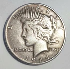 1924 Peace Dollar $1 - 90% Silver -  Circulated - Philadelphia US Coin