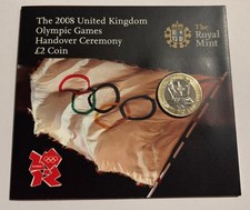 2008 OLYMPIC GAMES HANDOVER £2 TWO POUND COIN BRILLIANT UNCIRCULATED PACK 