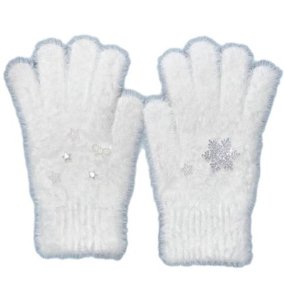 Girls Snowflake Gloves Elegant Short Gloves Screen Touch Hand Warmer for Women