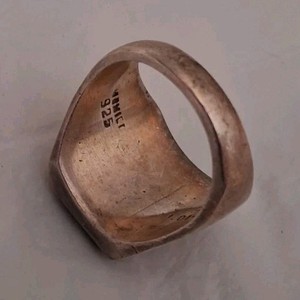 Men's Sterling Silver Onyx Rectangle Signet Ring Size 11