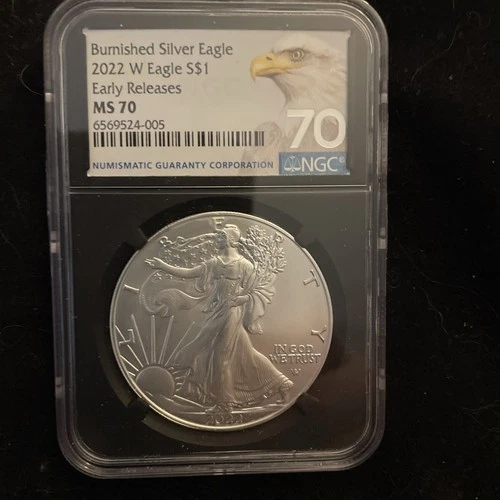2022 Burnished Silver Eagle MS70 Early Release